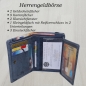Preview: flevado Geldbörse Unisex Damen Herren Echt Leder RFID Schutz Blau